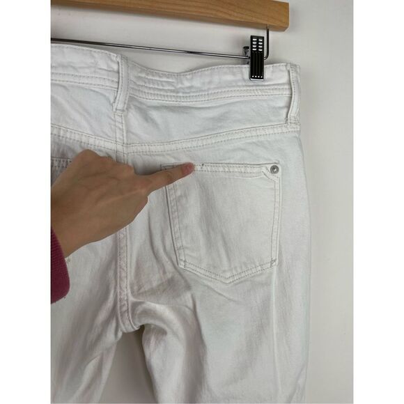 Pilcro and The Letterpress Anthropologie White Crop SLIM BOYFRIEND Distressed Je - Picture 8 of 16